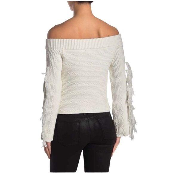 RACHEL ROY Women's White Off-the-shoulder Sweater (size S) - Picture 2 of 10